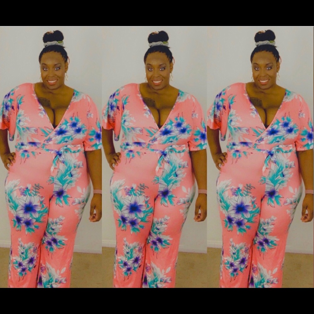 The “Fabulous Floral” Jumpsuit-PLUS SIZE